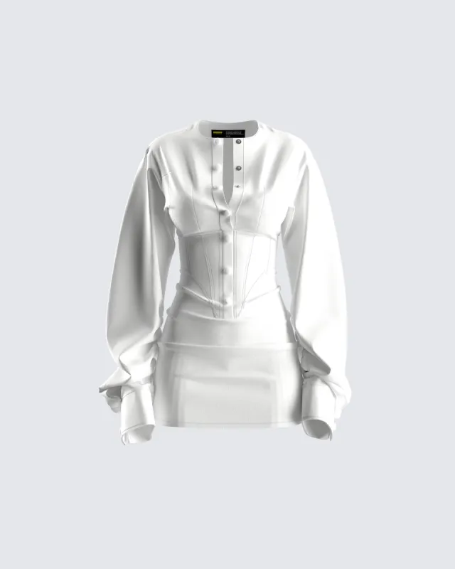 finesse alice white mini dress White Mini Dress