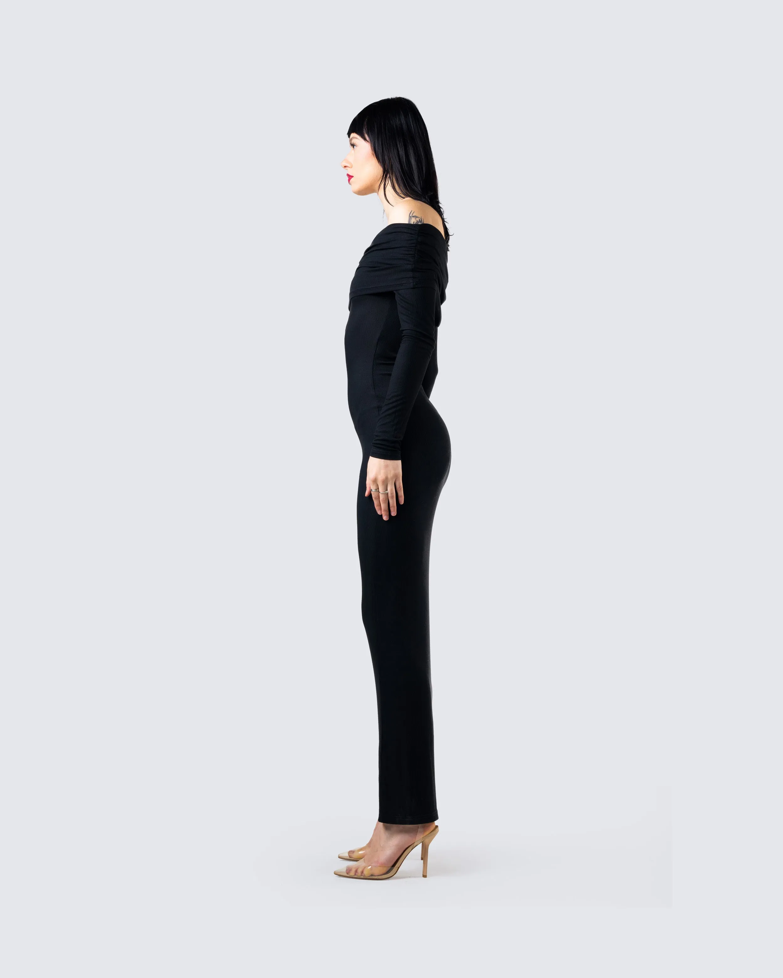 Kyan Black Off Shoulder Maxi Dress sold by Finesse product image thumbnail 5