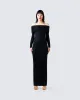 Kyan Black Off Shoulder Maxi Dress sold by Finesse