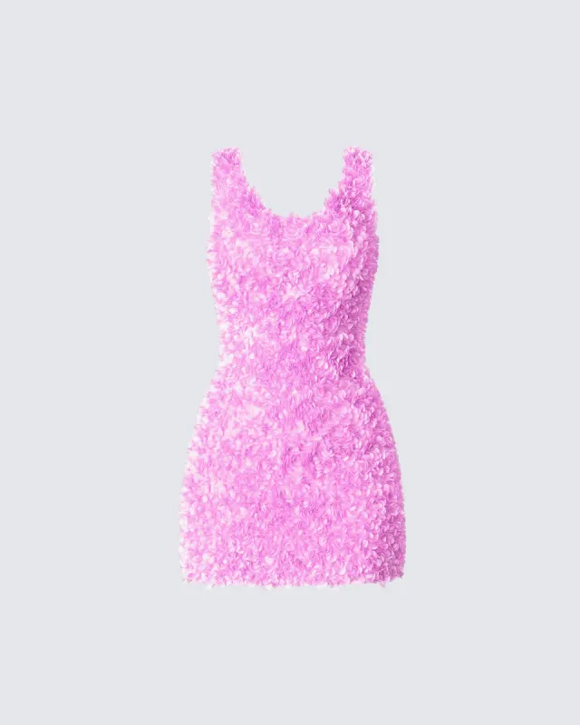 Christy Pink Petal Mini Dress sold by Finesse