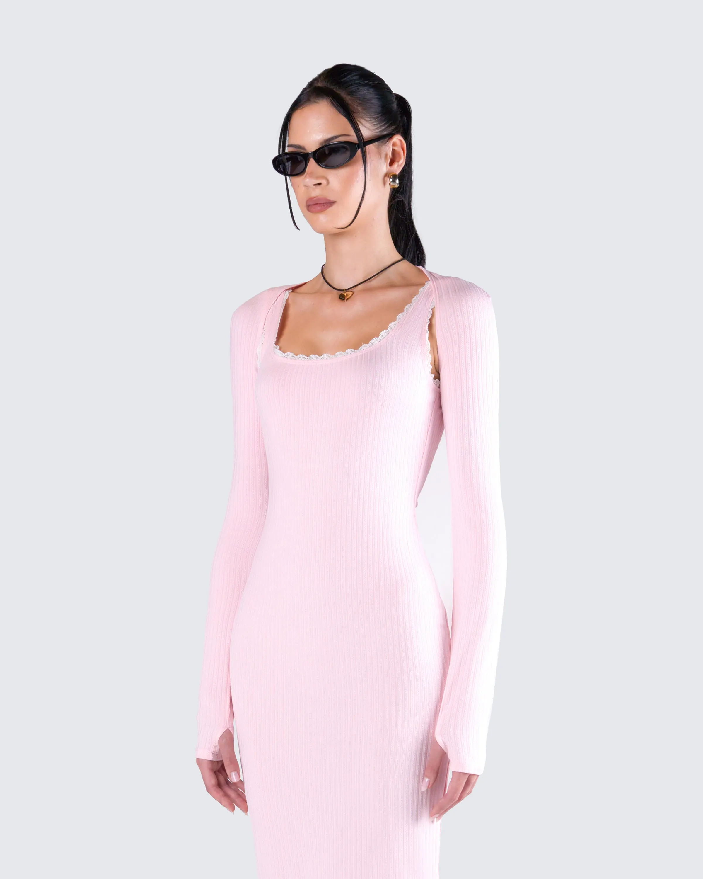 Rai Pink Rib Knit Shrug sold by Finesse product image thumbnail 5