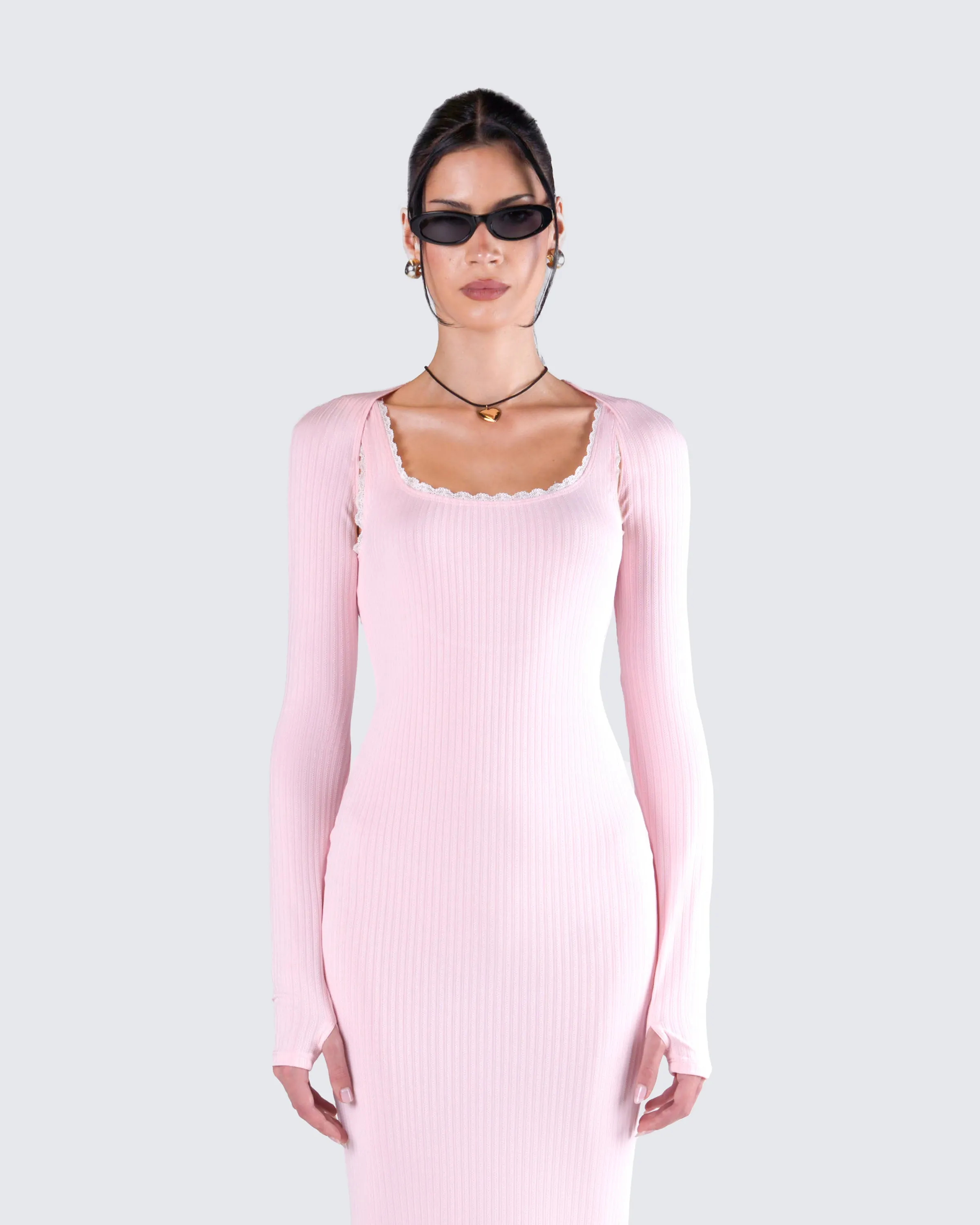 Rai Pink Rib Knit Shrug sold by Finesse product image thumbnail 4