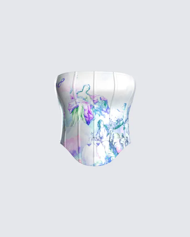 Annalise Blue Multi Corset sold by Finesse