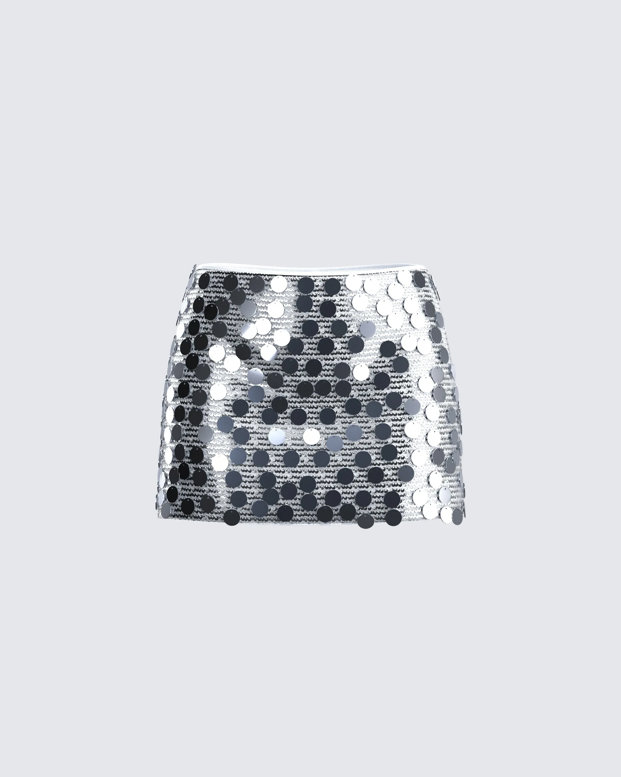Philo Silver Sequin Mini Skirt sold by Finesse