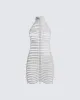 Drea Pearl Chain Mini Dress sold by Finesse