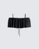 Catalina Black Chiffon Ruffle Top sold by Finesse
