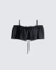 Catalina Black Chiffon Ruffle Top sold by Finesse
