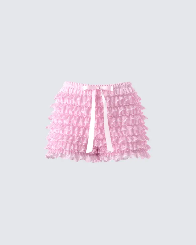 Aria Pink Ruffle Mini Short sold by Finesse