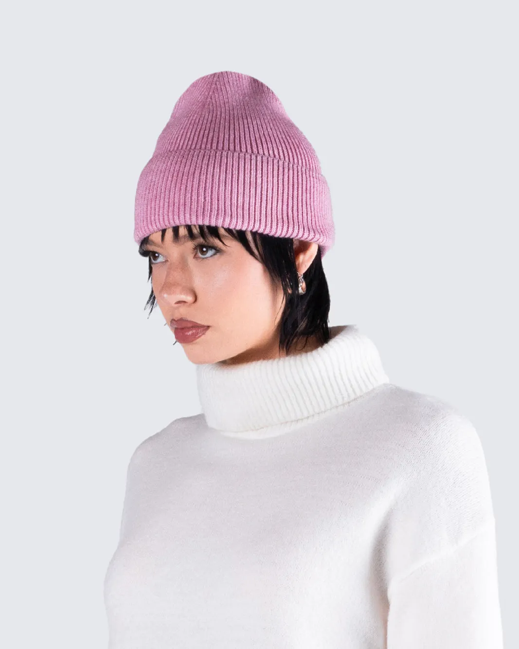 Molly Pink Ribbed Beanie sold by Finesse product image thumbnail 5