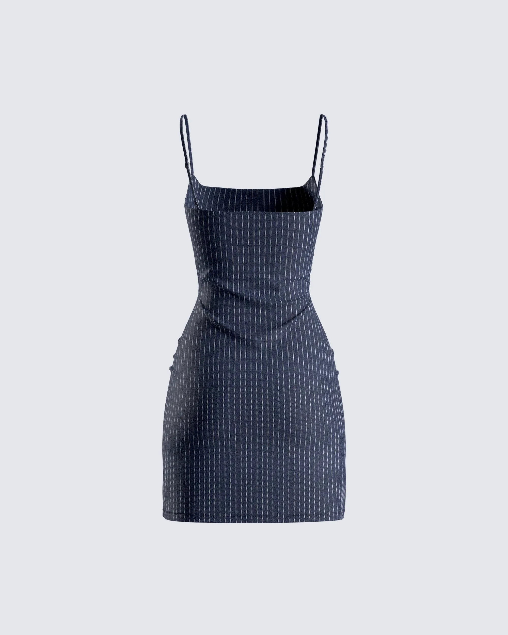 Suzanne Navy Pinstripe Mini Dress sold by Finesse product image thumbnail 3