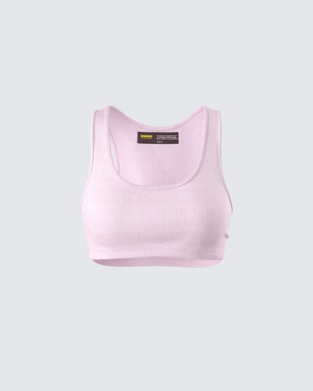 Waverly Pink Ribbed Tank Top sold by Finesse