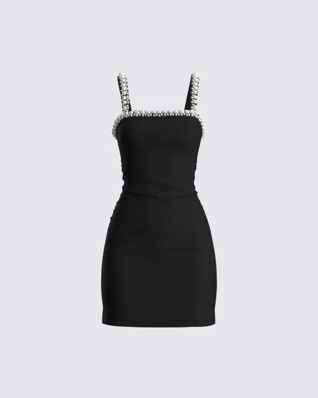 Kiana Black Ponte Mini Dress sold by Finesse