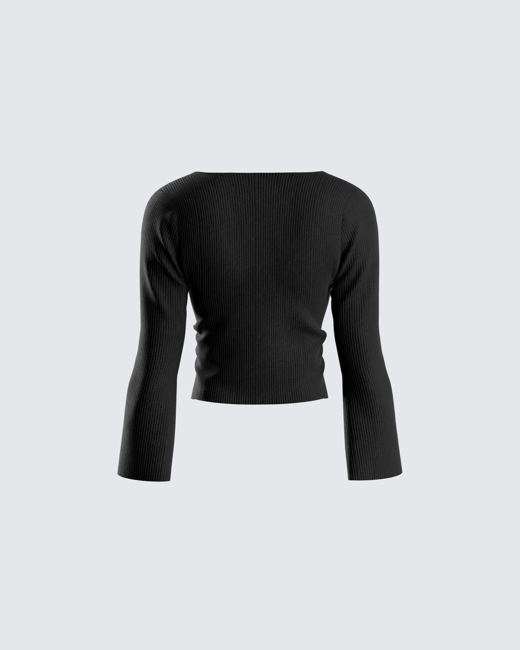 Kimmy Black Ribbed Cardigan Top sold by Finesse product image thumbnail 3