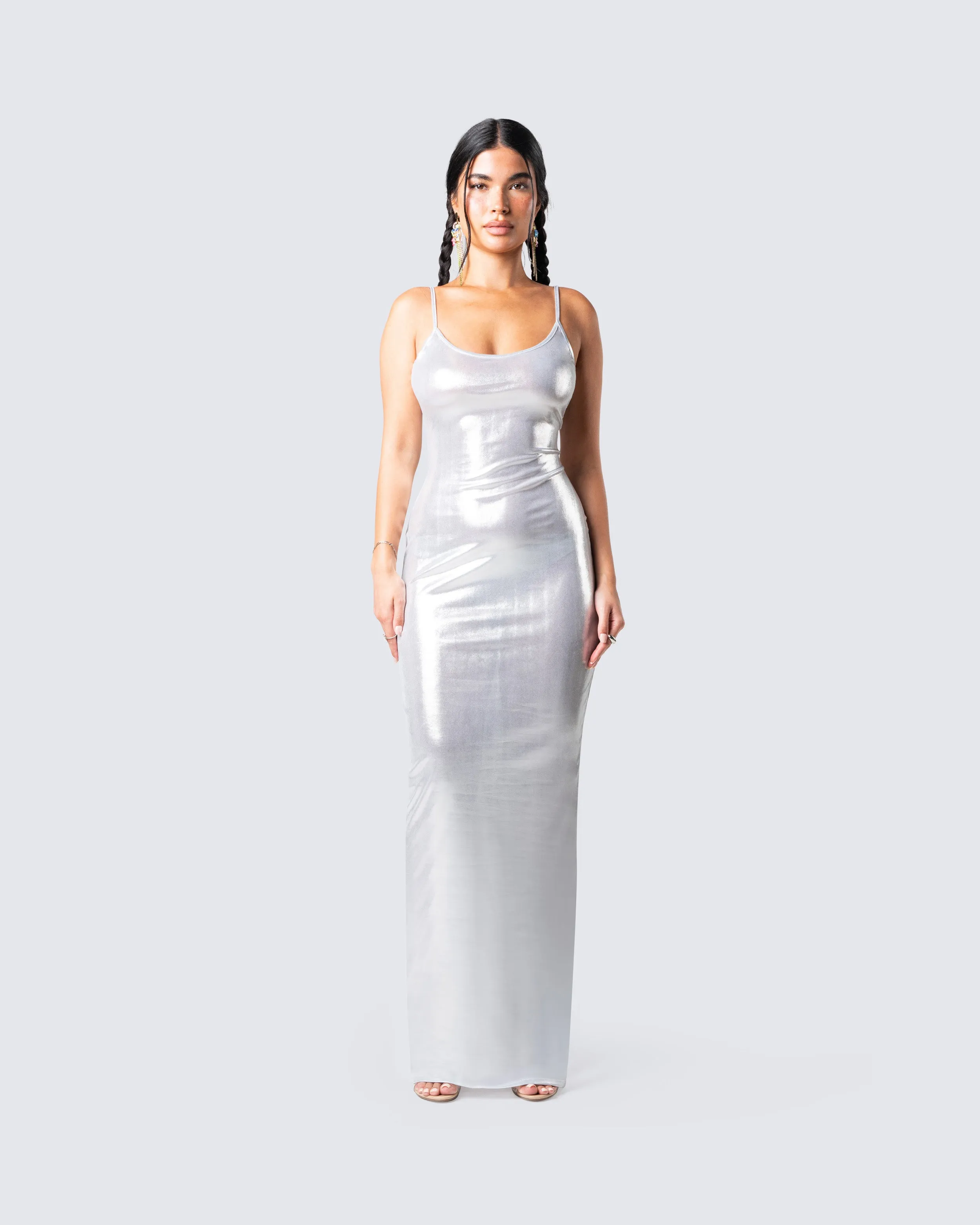 Katrina Metallic Fitted Maxi Dress sold by Finesse product image thumbnail 4
