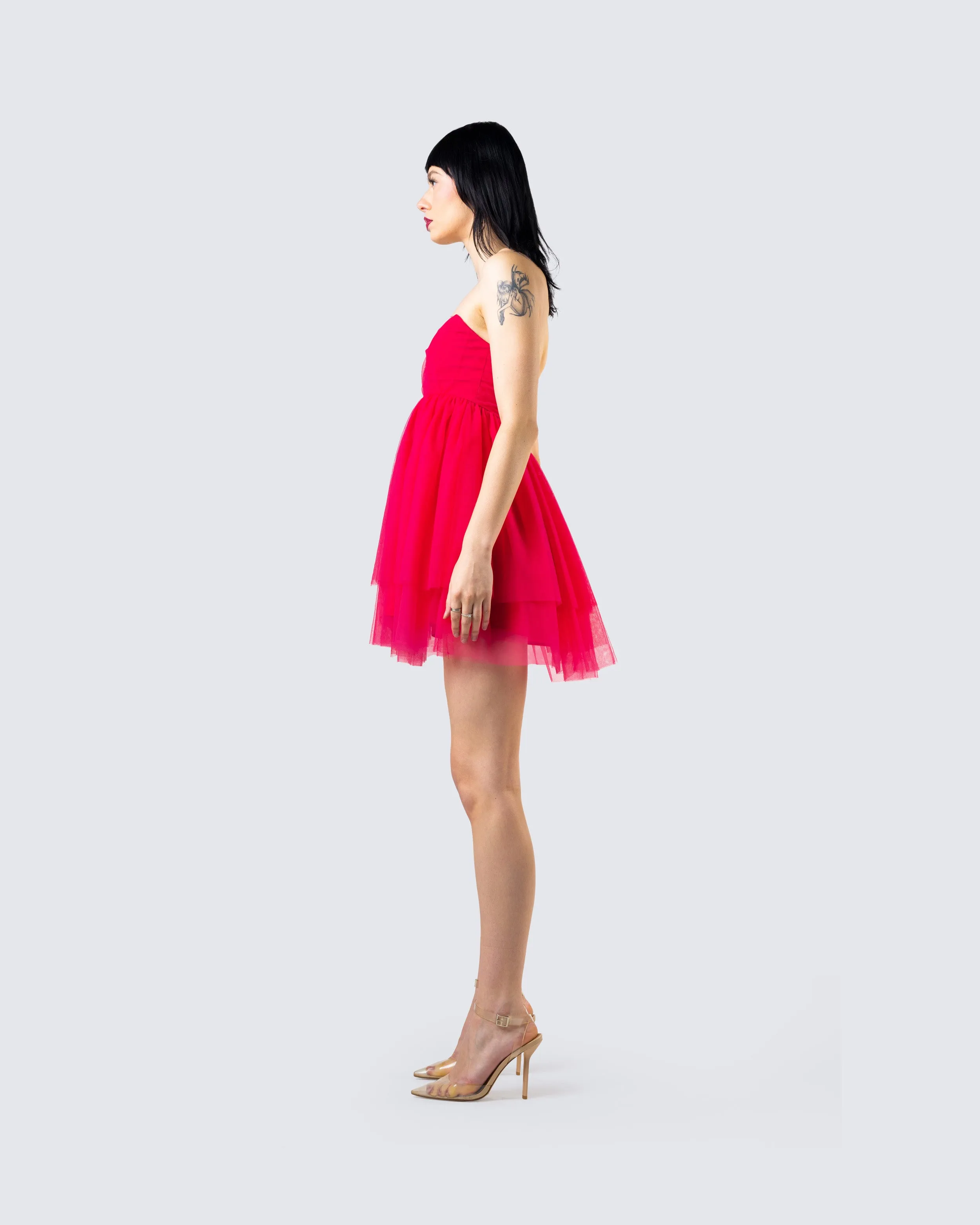 Nelly Hot Pink Tulle Mini Dress sold by Finesse product image thumbnail 5