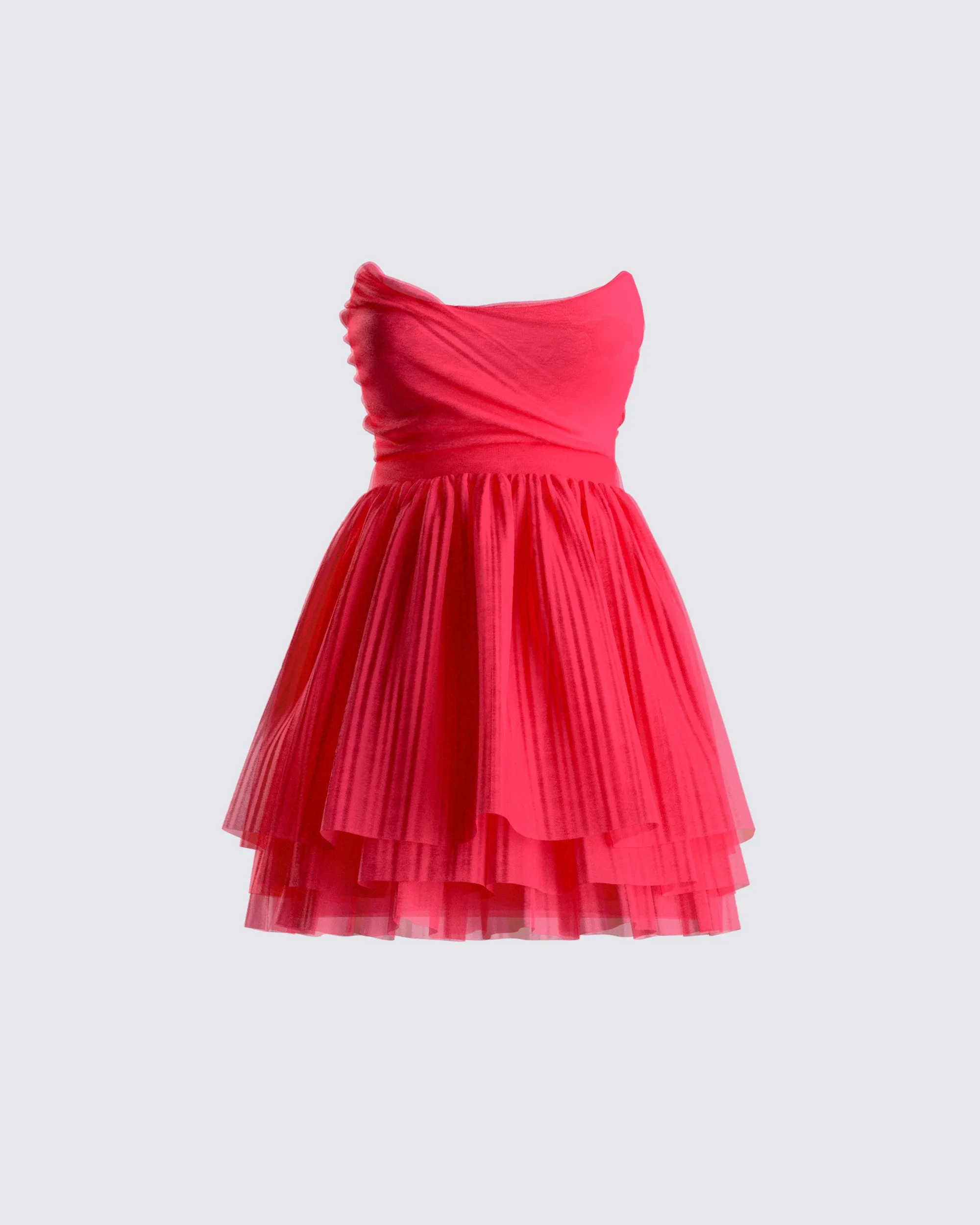 Nelly Hot Pink Tulle Mini Dress sold by Finesse