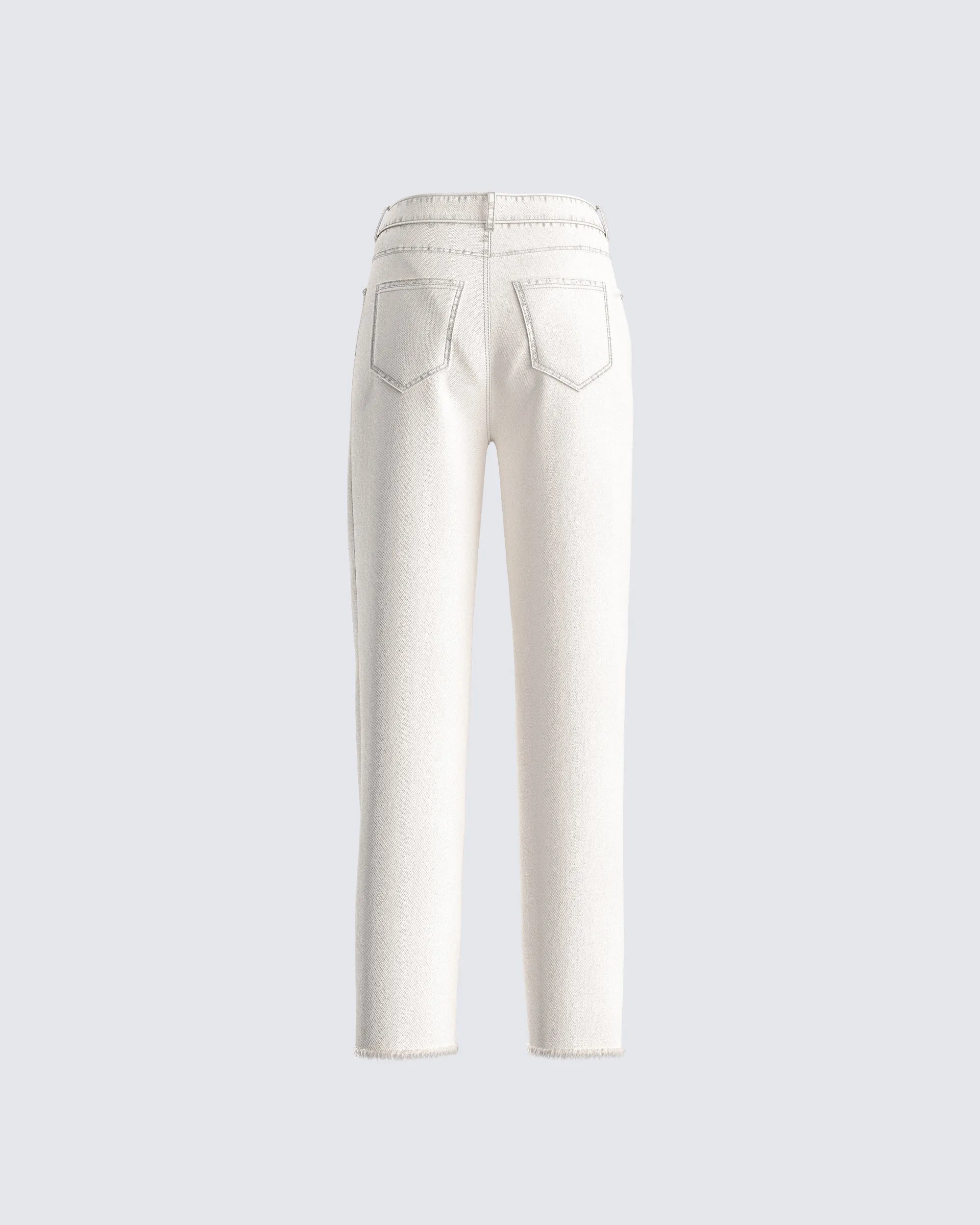 Saga White Frayed Denim Jean sold by Finesse product image thumbnail 3