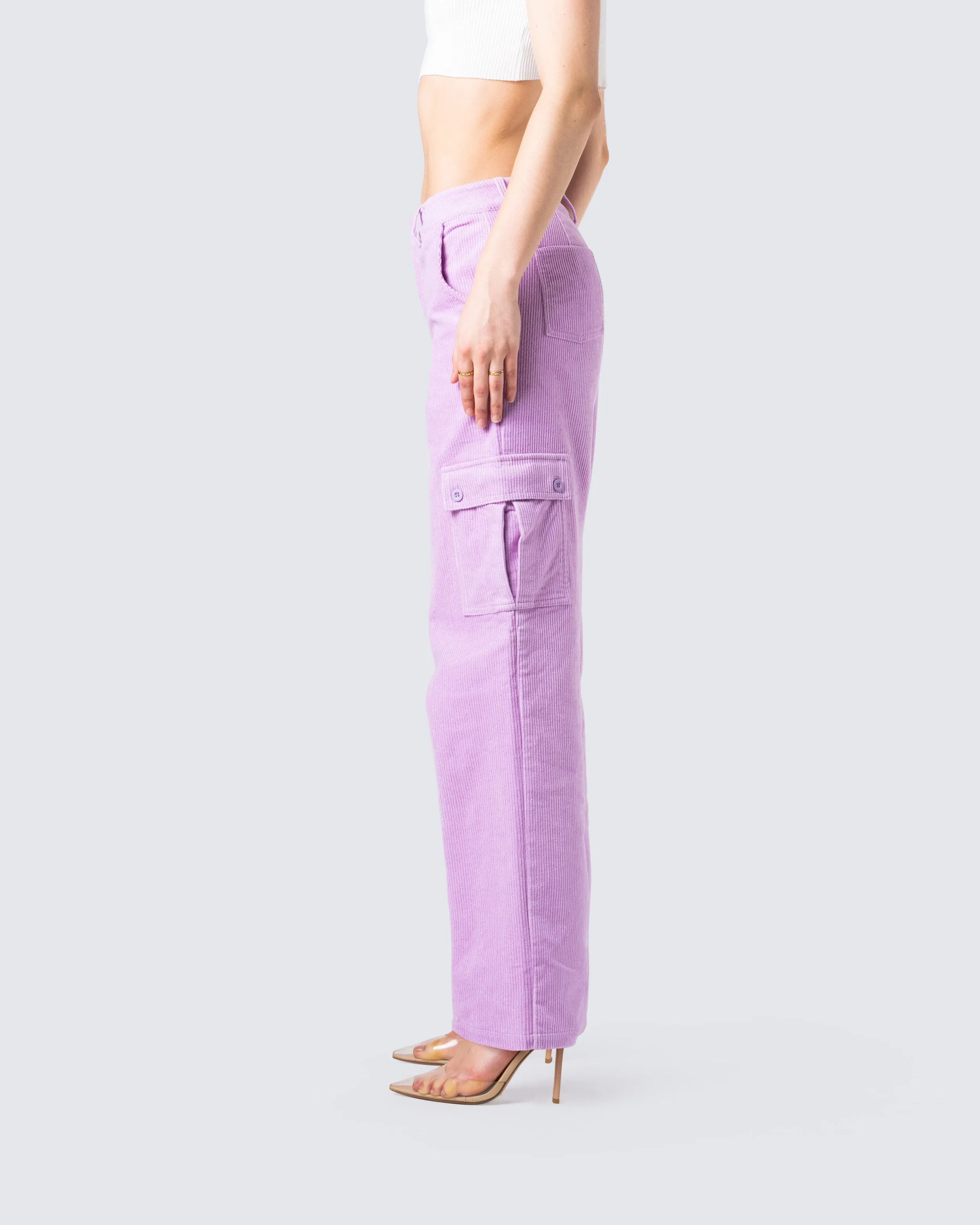 Lisa Lavender Corduroy Cargo Pant sold by Finesse product image thumbnail 5