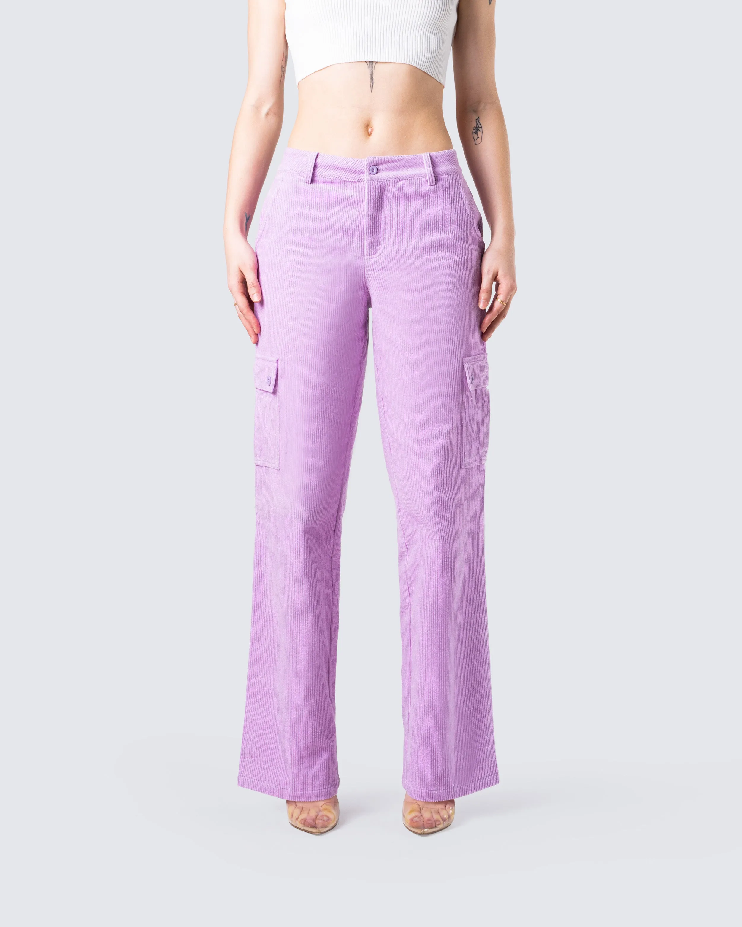 Lisa Lavender Corduroy Cargo Pant sold by Finesse product image thumbnail 4