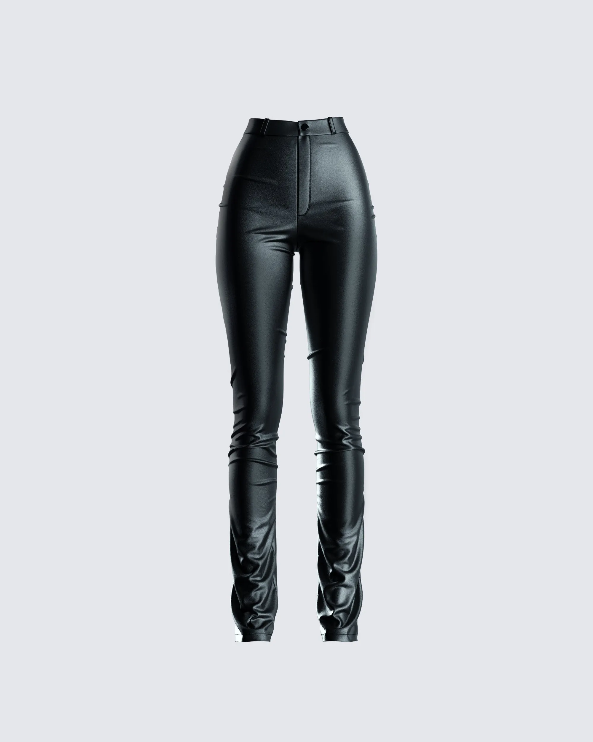 Declan Black Vegan Leather Pant sold by Finesse