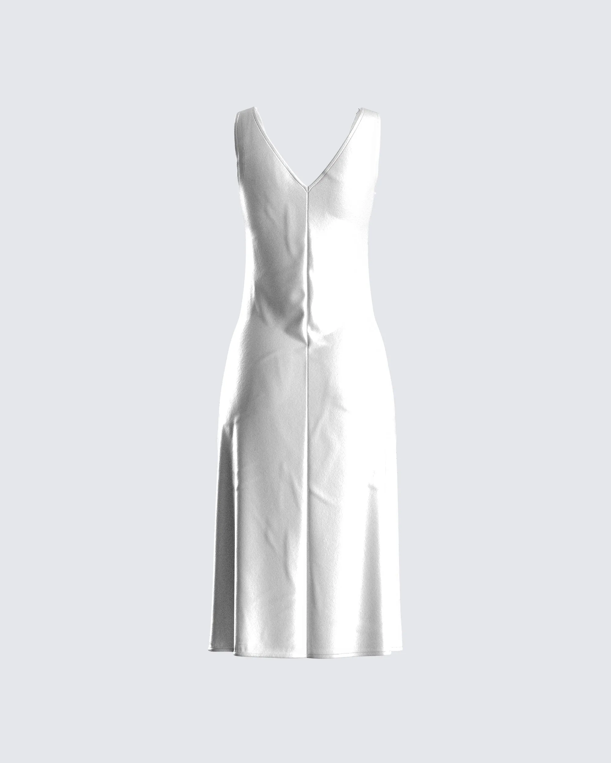 Saskia White Satin Slit Midi Dress sold by Finesse product image thumbnail 3