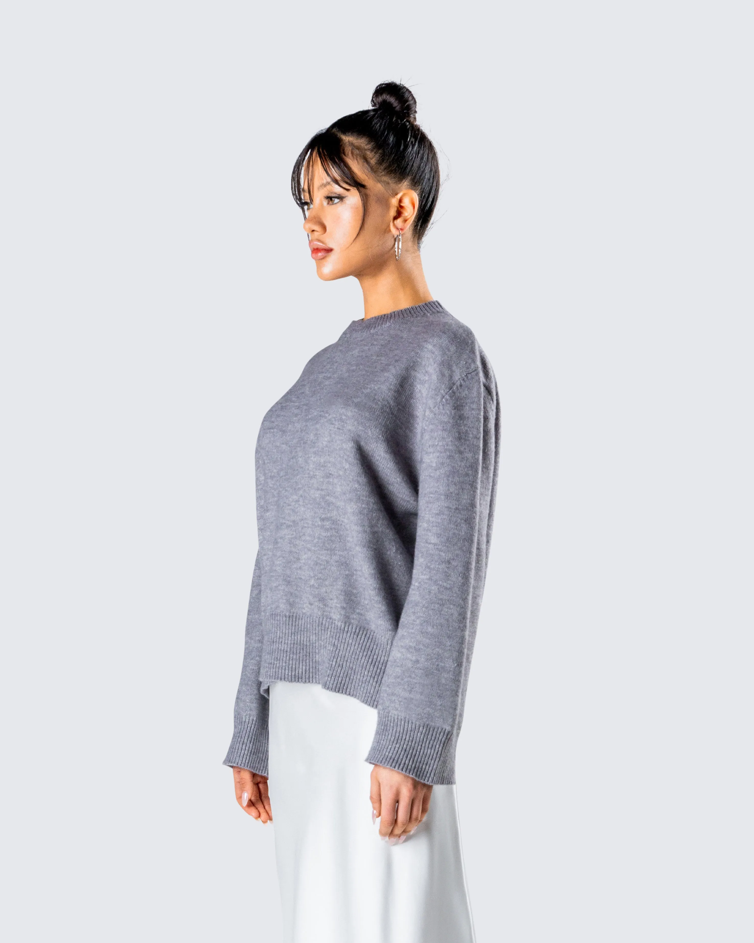 Angela Grey Sweater Knit Top sold by Finesse product image thumbnail 5