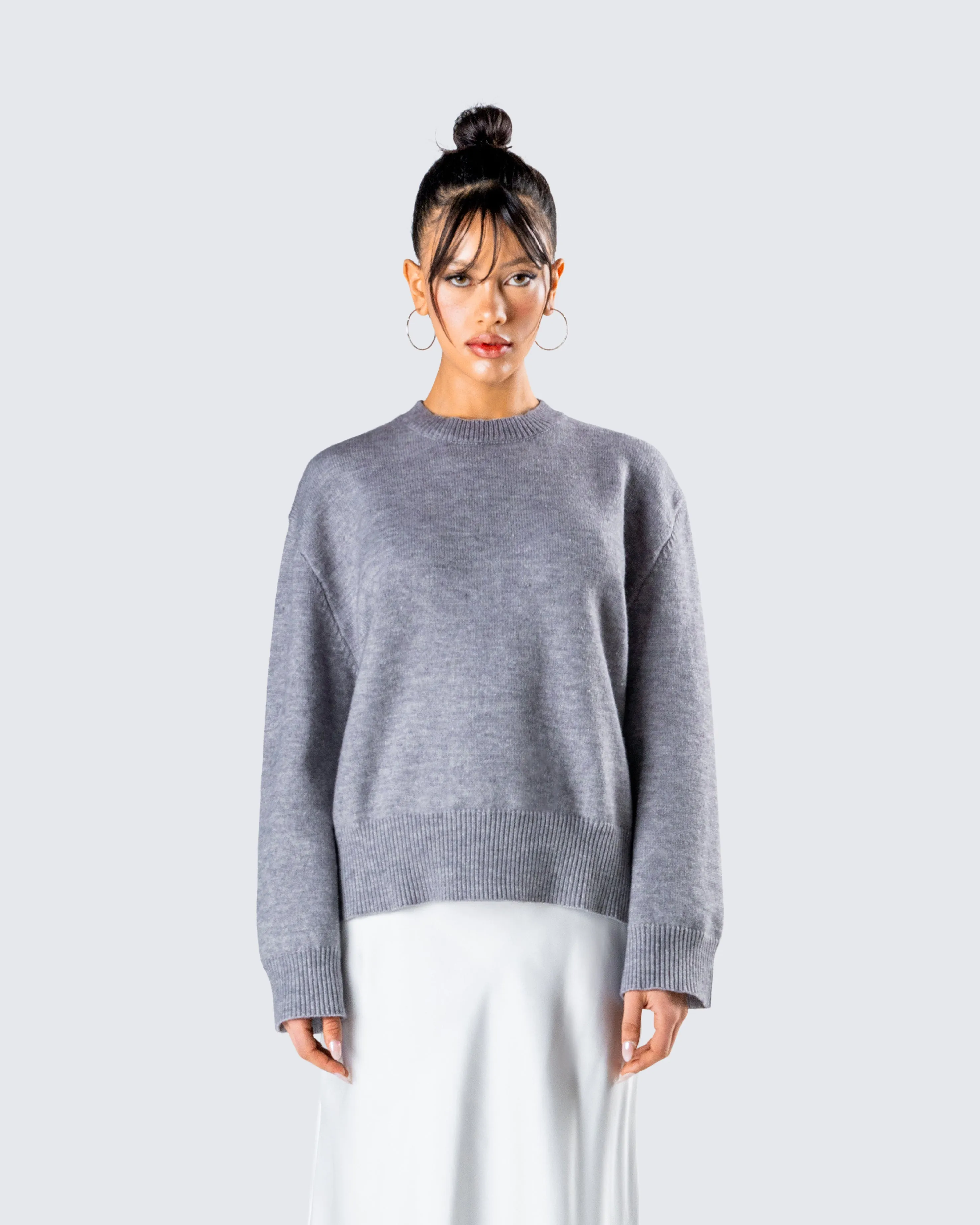 Angela Grey Sweater Knit Top sold by Finesse product image thumbnail 4