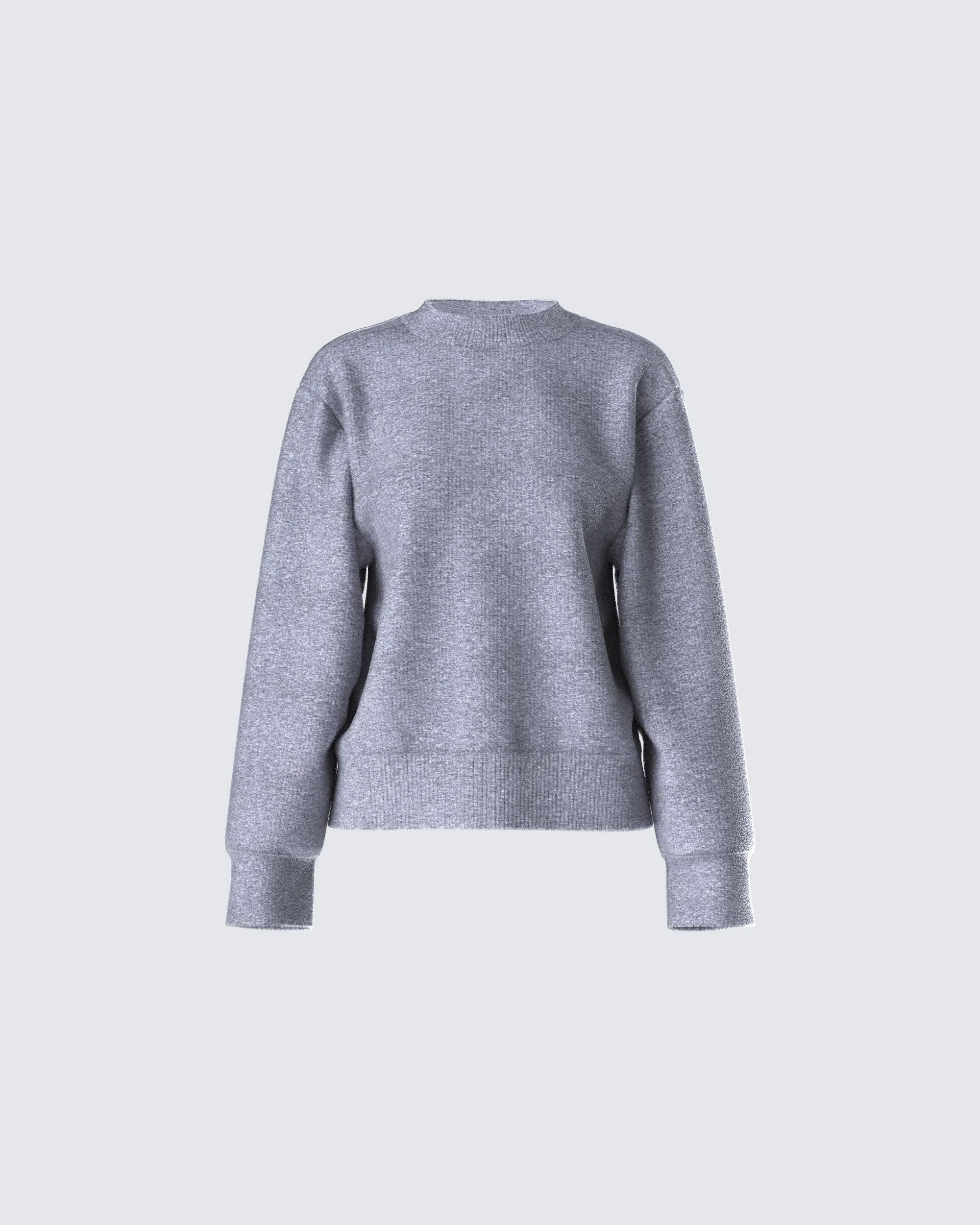Angela Grey Sweater Knit Top sold by Finesse