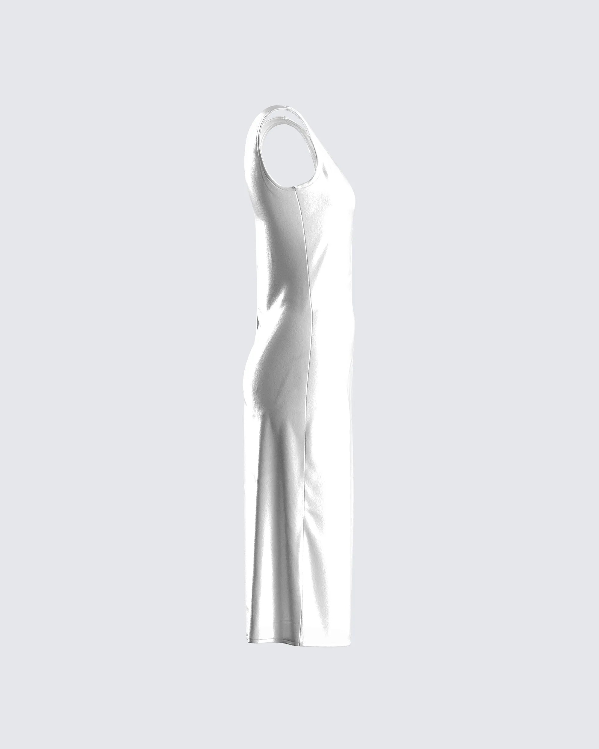 Saskia White Satin Slit Midi Dress sold by Finesse product image thumbnail 2