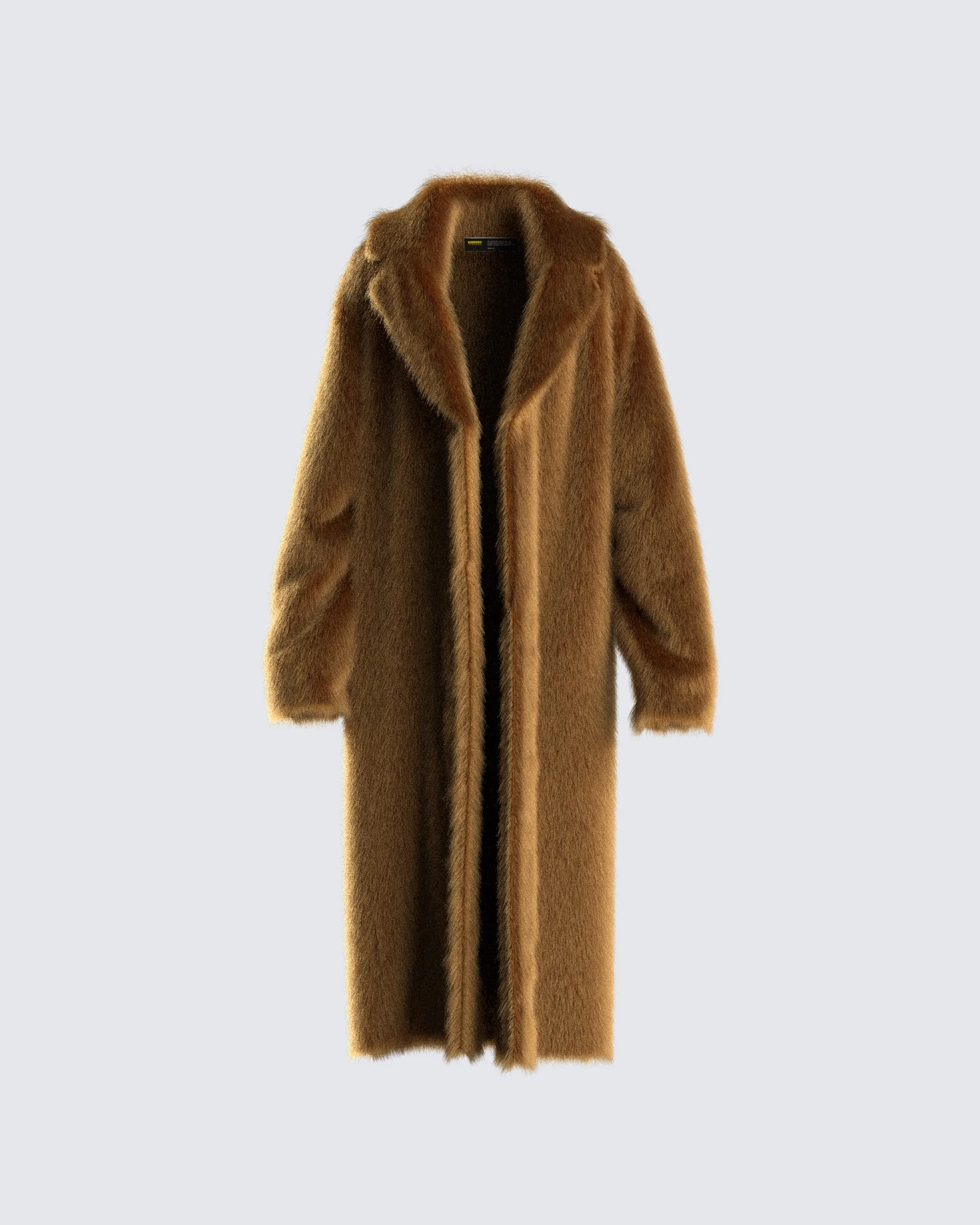Parker Camel Vegan Fur Coat sold by Finesse