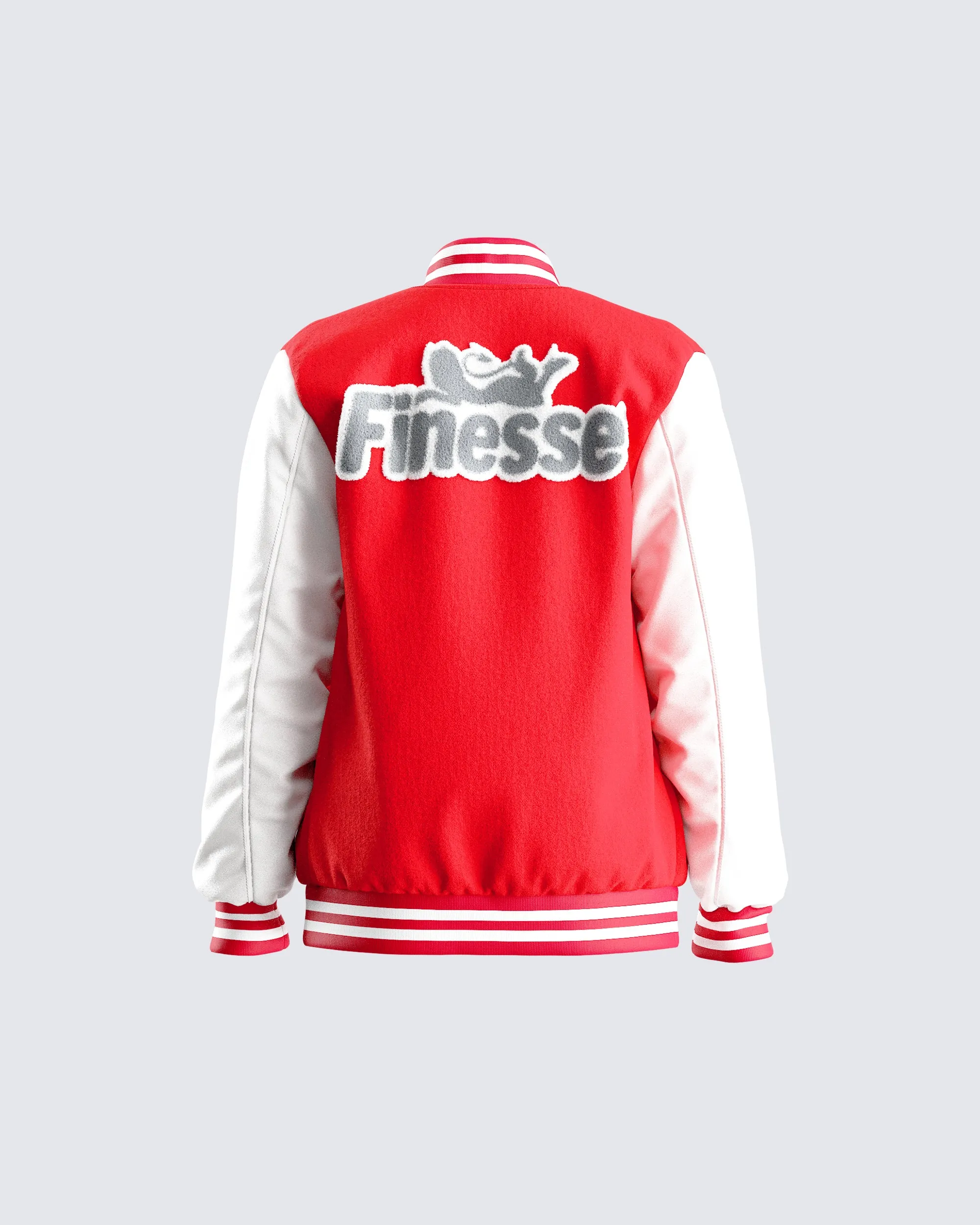 Yai Red Varsity Logo Patch Jacket sold by Finesse product image thumbnail 3
