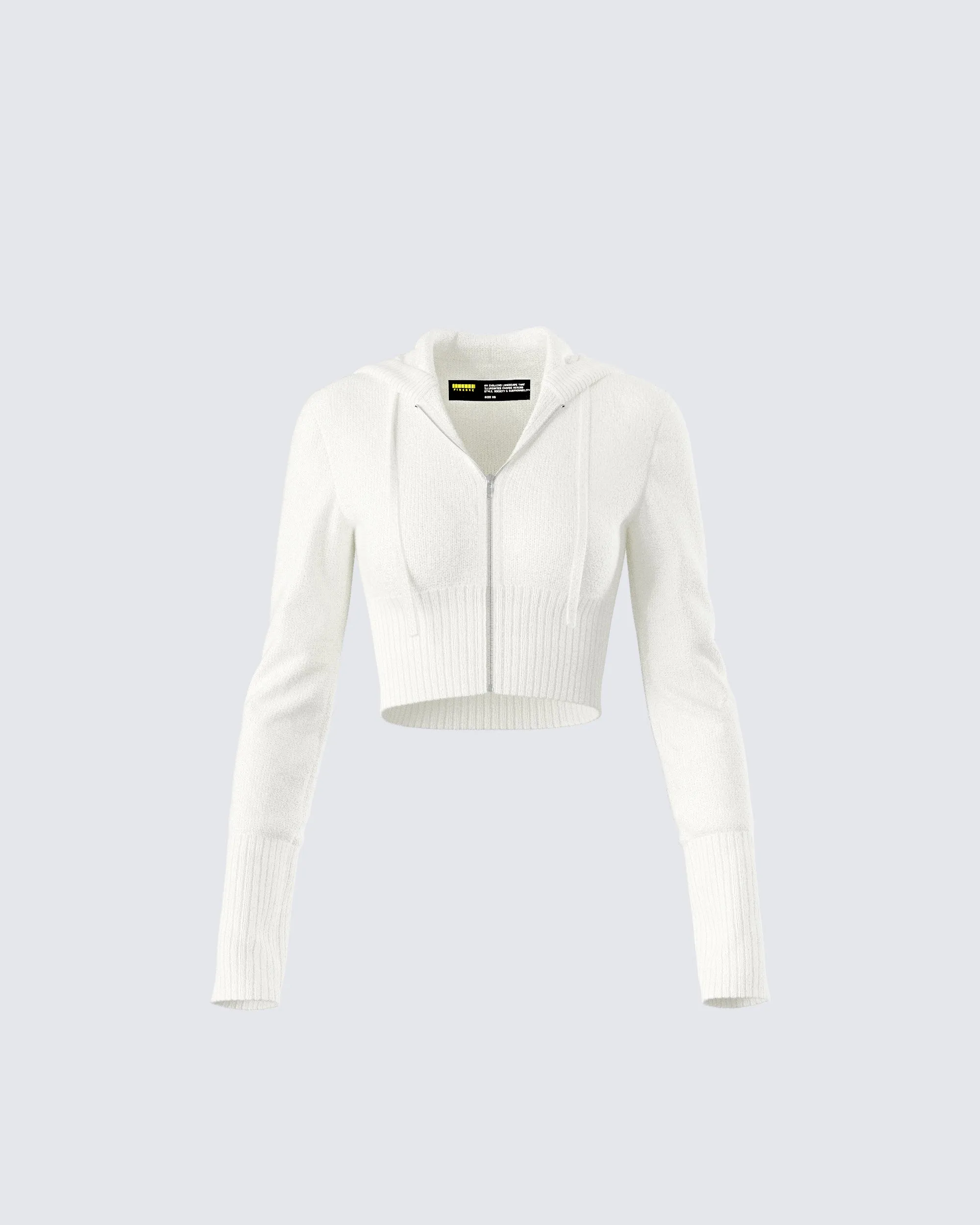 Alyssa White Knit Cropped Jacket sold by Finesse