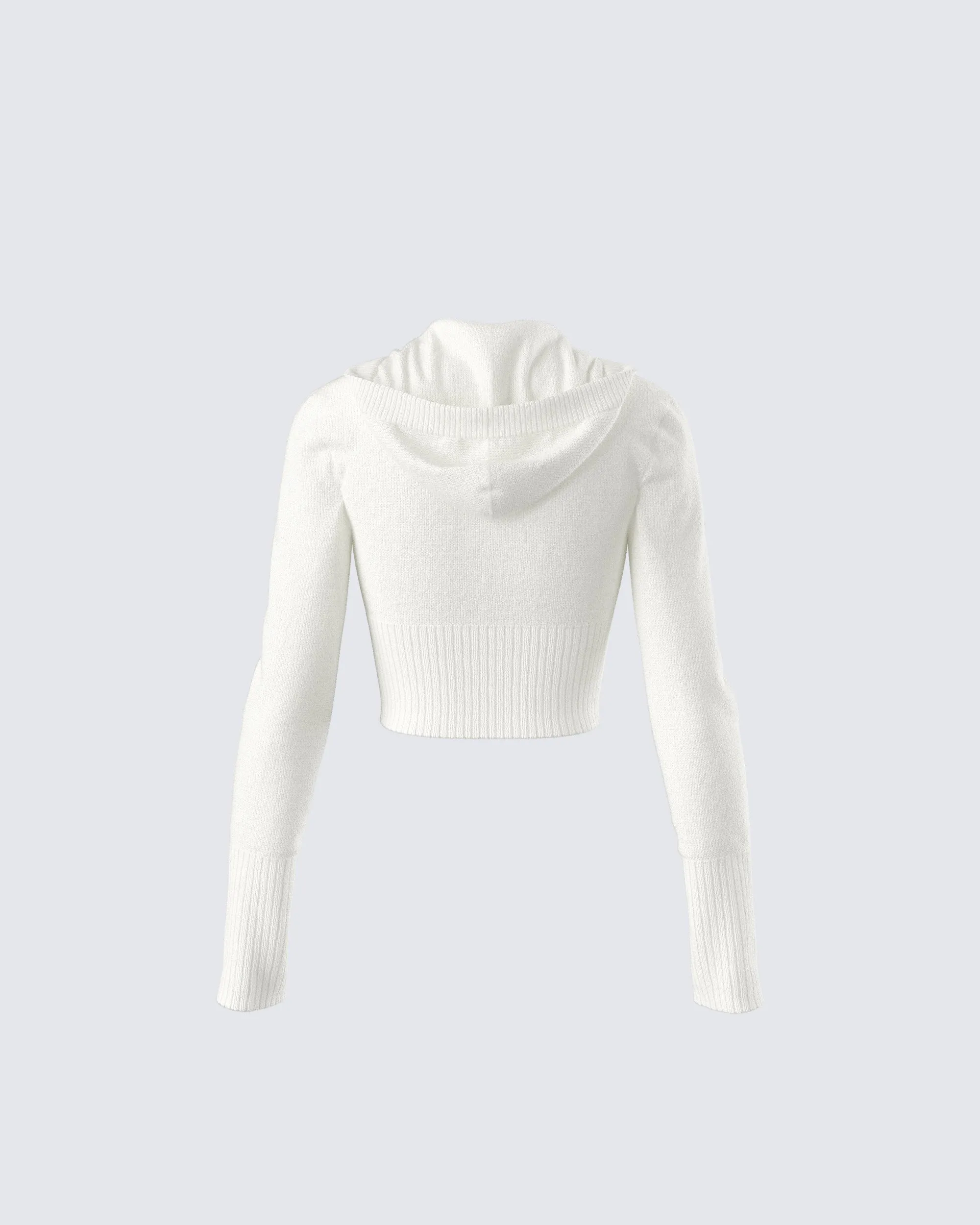 Alyssa White Knit Cropped Jacket sold by Finesse product image thumbnail 3