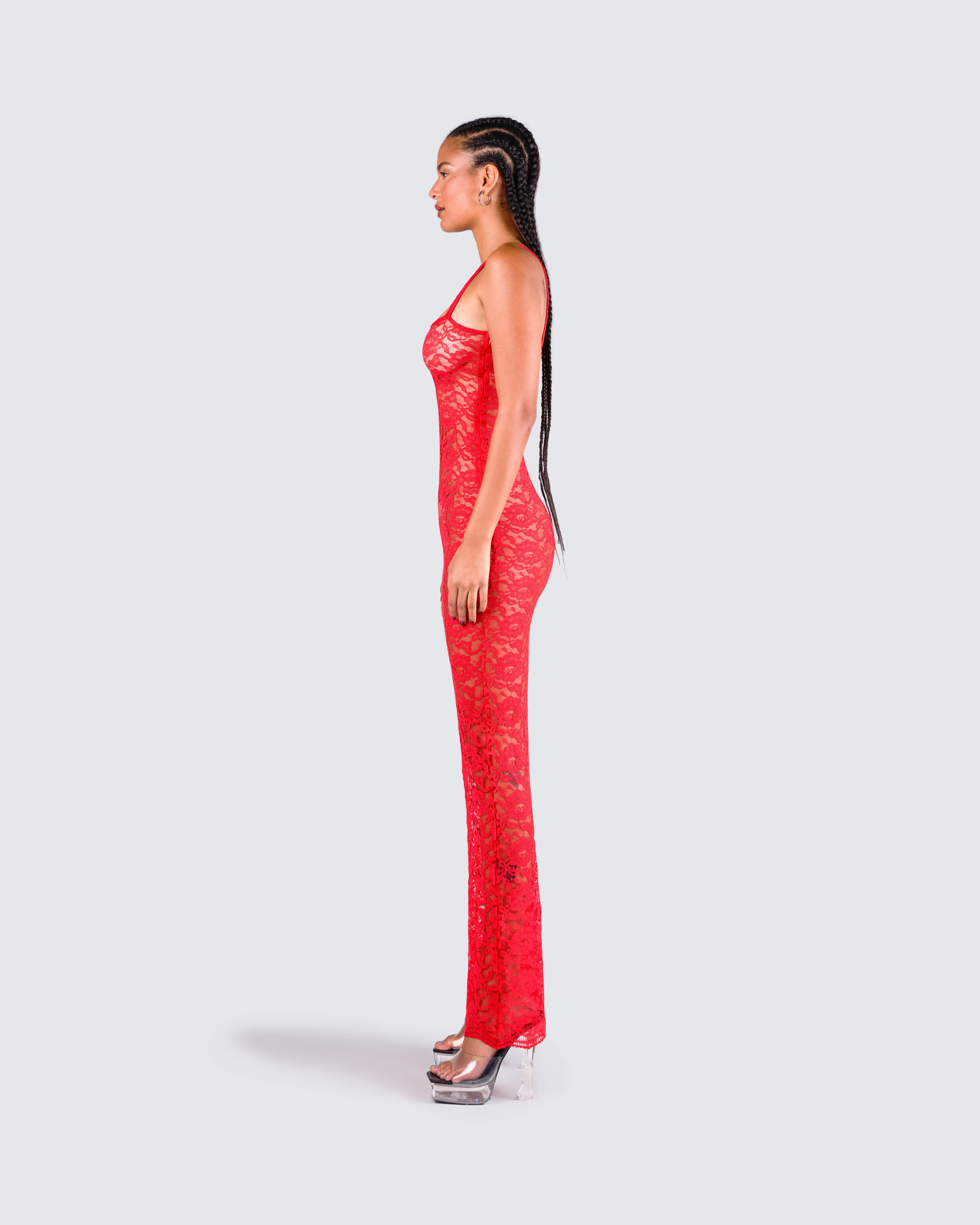 Arlo Red Lace Strappy Maxi Dress sold by Finesse product image thumbnail 5