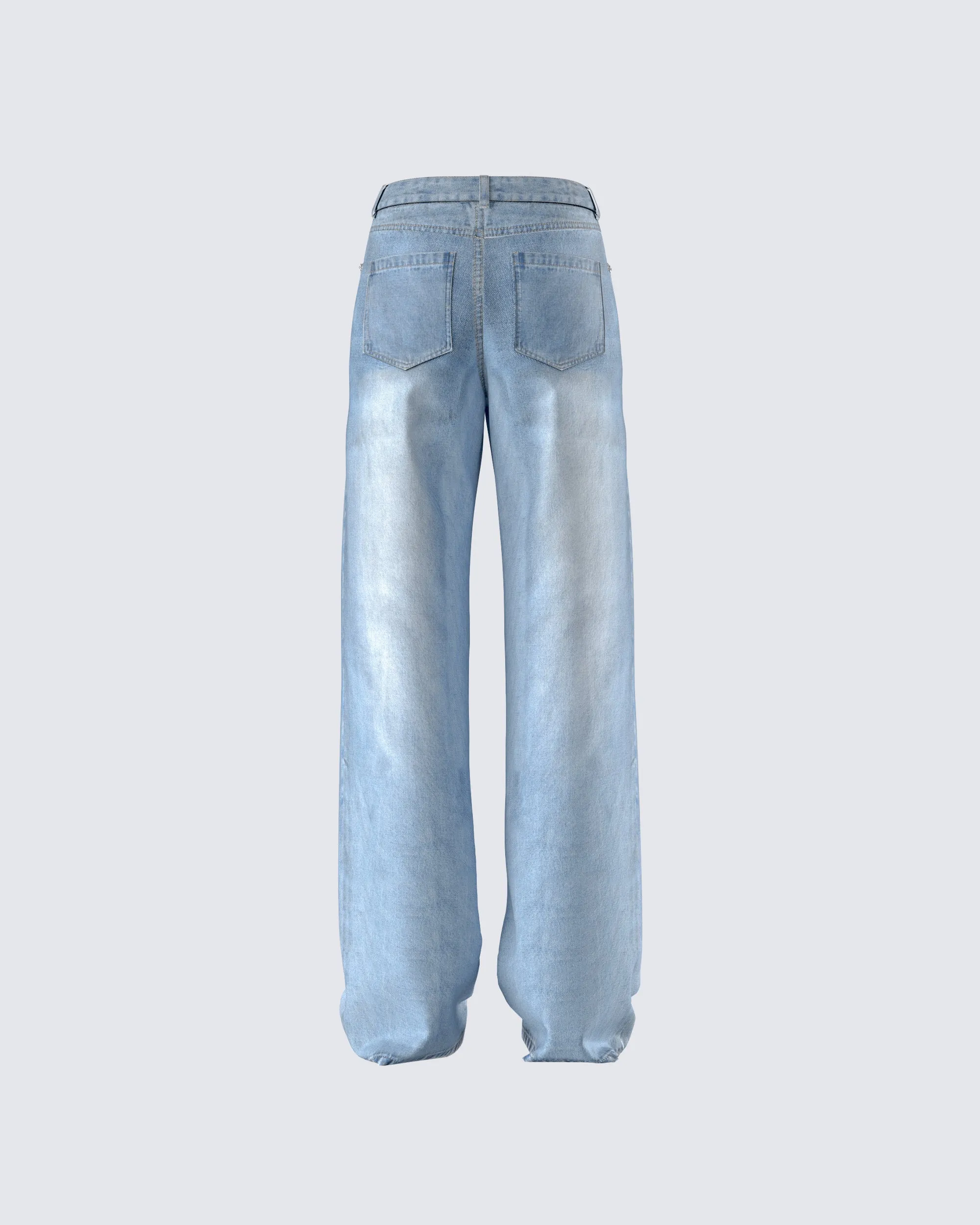 Samia Blue Denim Wide Leg Jeans sold by Finesse product image thumbnail 3