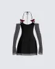 Ginny Black Mesh Mini Dress sold by Finesse