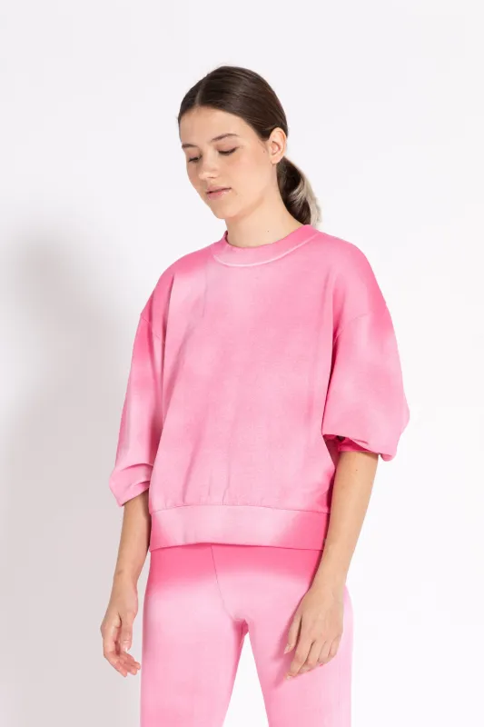 Sweat col rond ALMA Rose vif Gradient made by Finger In The Nose