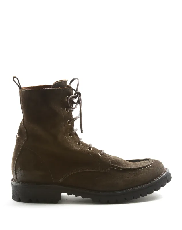 M-EXESS Brown Suede Lace-up Boots sold by Fiorentini + Baker