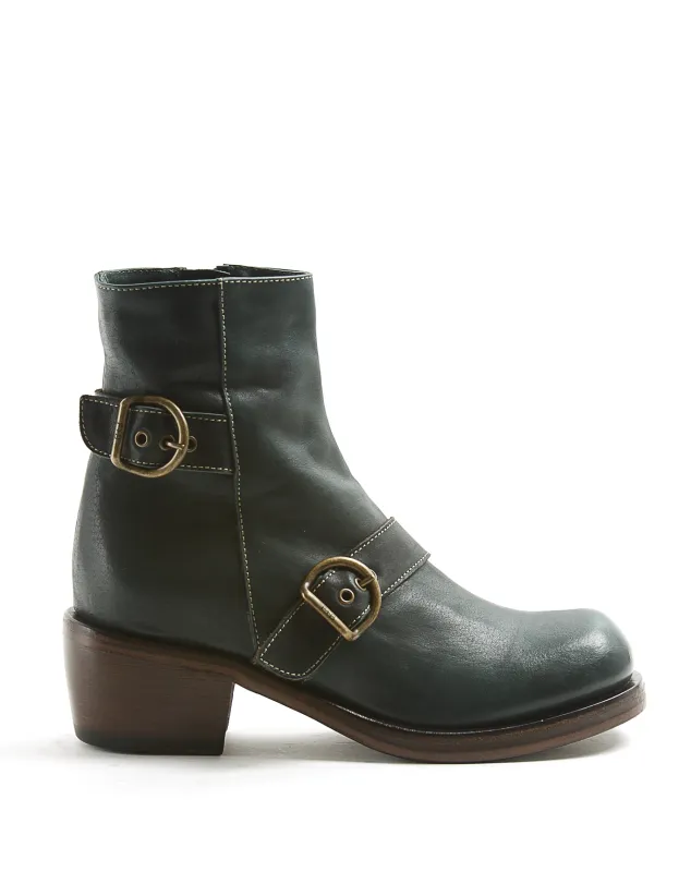 MOKE Dark Teal Leather Boots made by Fiorentini + Baker
