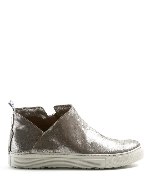 BRIE Gunmetal Leather Sneakers made by Fiorentini + Baker