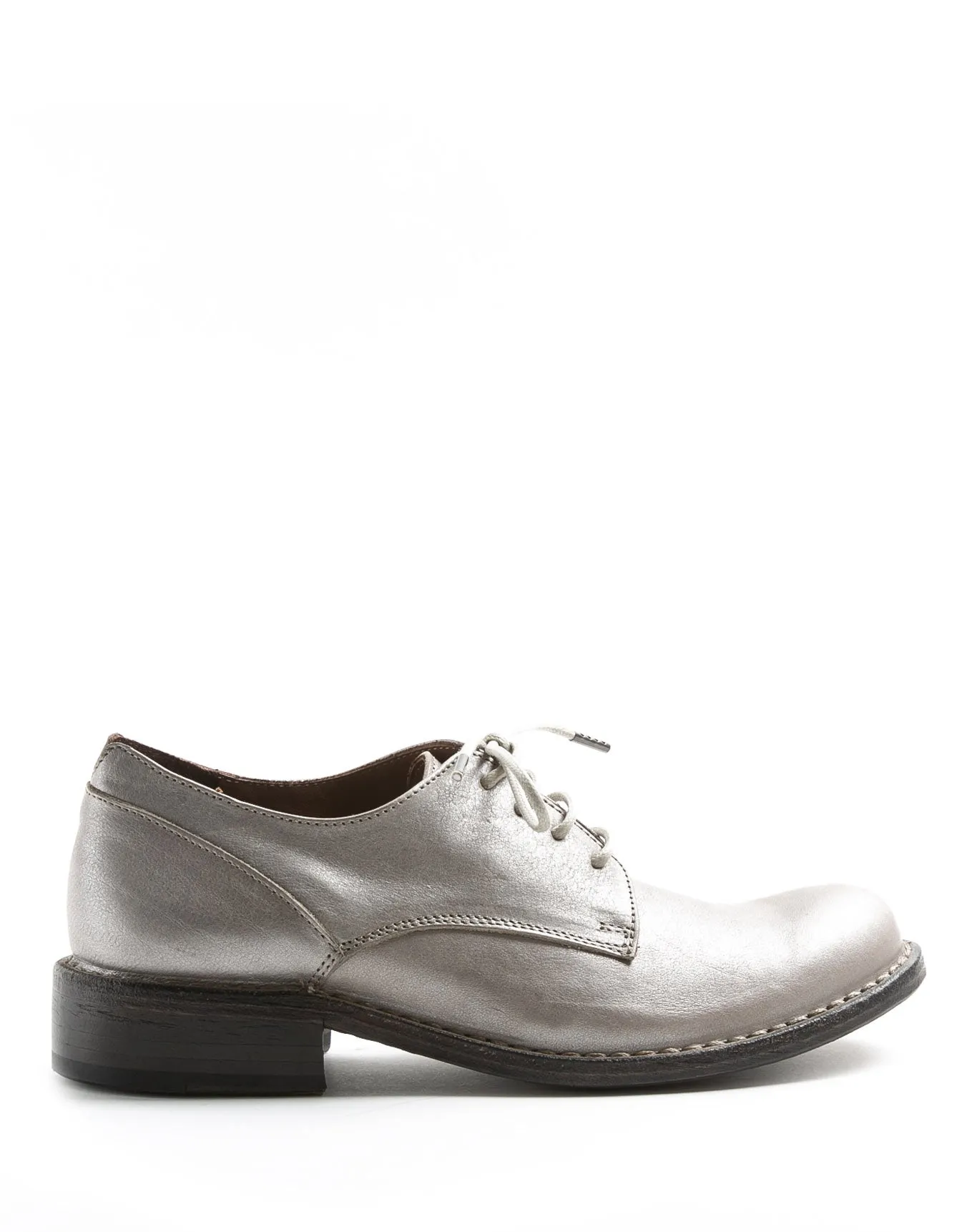 F-706 Silver Leather Derby Shoes sold by Fiorentini + Baker