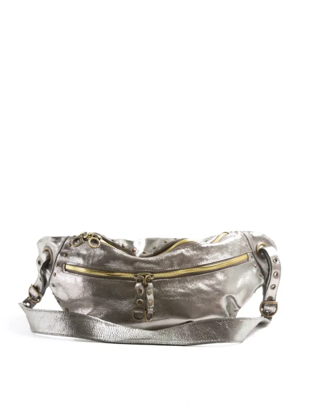 FRA Silver Leather Bag made by Fiorentini + Baker