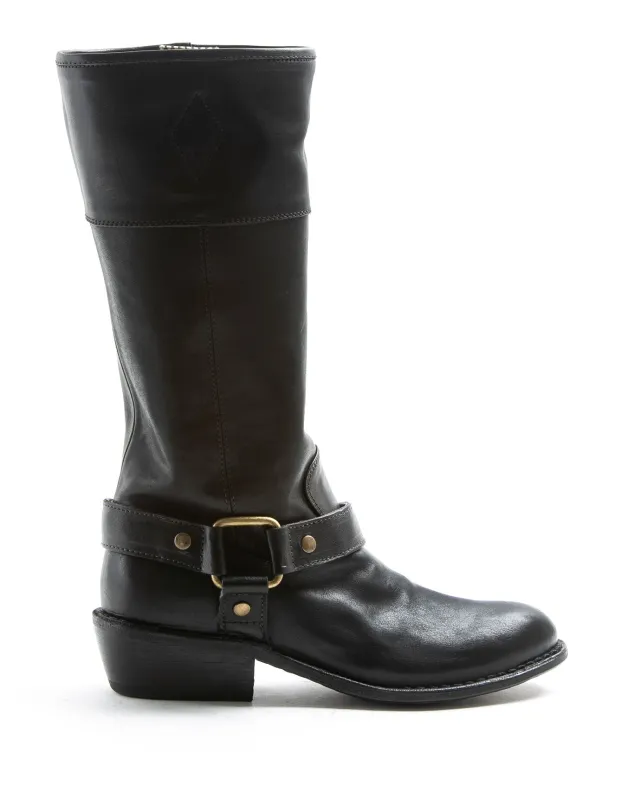 RIZ Black Leather Tall Boots sold by Fiorentini + Baker