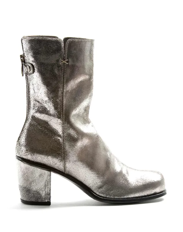 JONI Gunmetal Leather Boots sold by Fiorentini + Baker