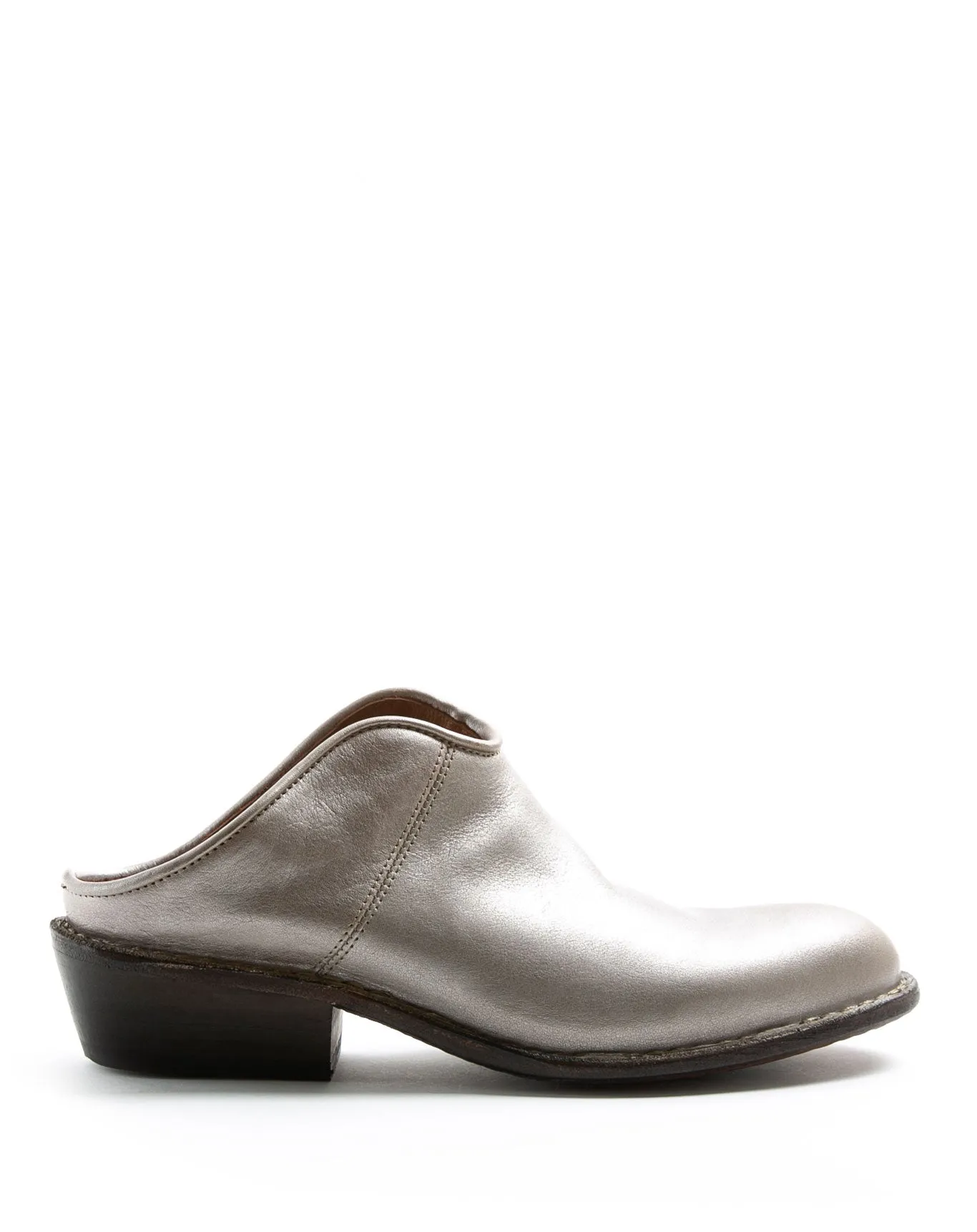 RENO Silver Leather Mules sold by Fiorentini + Baker