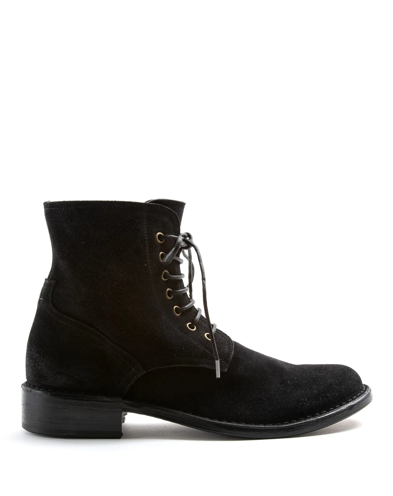F-EMON Black Suede Lace-up Boots sold by Fiorentini + Baker