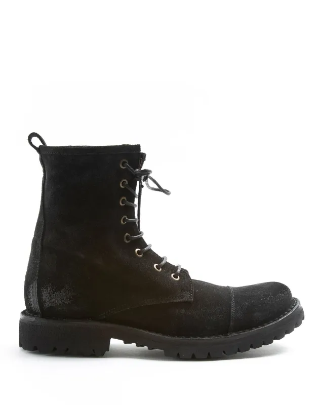 M-EIGHT Black Suede Lace-up Boots sold by Fiorentini + Baker