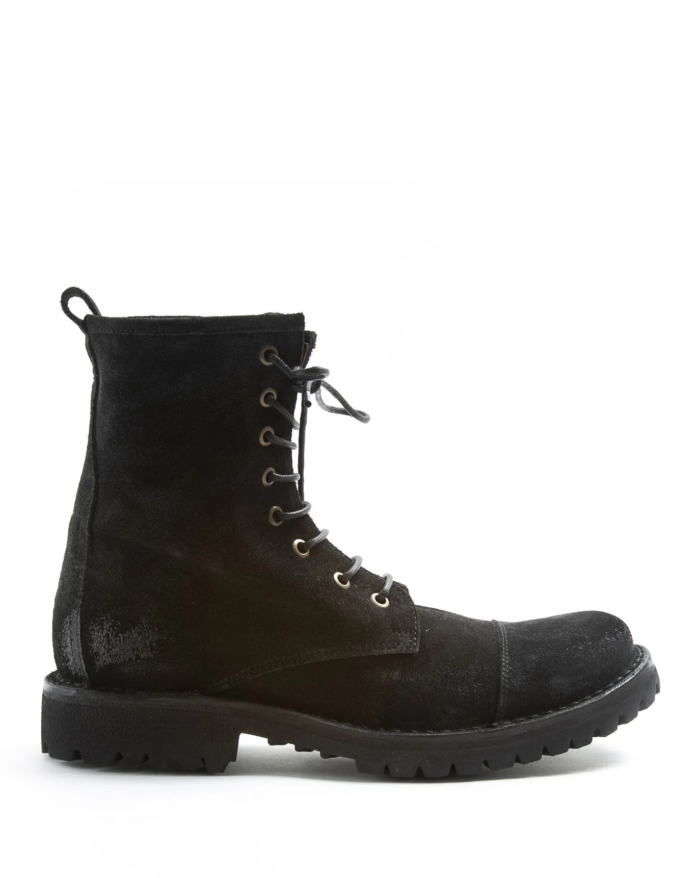 M-EIGHT Black Suede Lace-up Boots sold by Fiorentini + Baker
