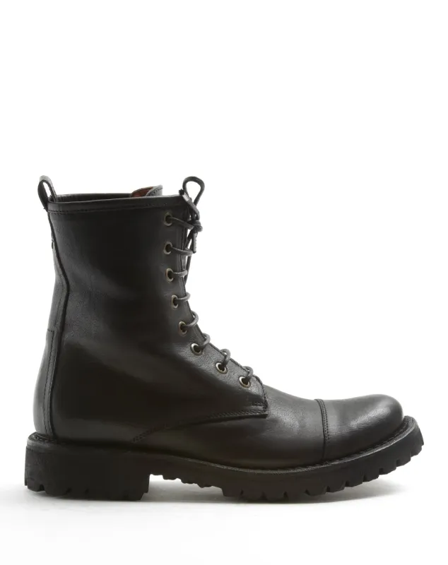 M-EIGHT Black Leather Lace-up Boots sold by Fiorentini + Baker