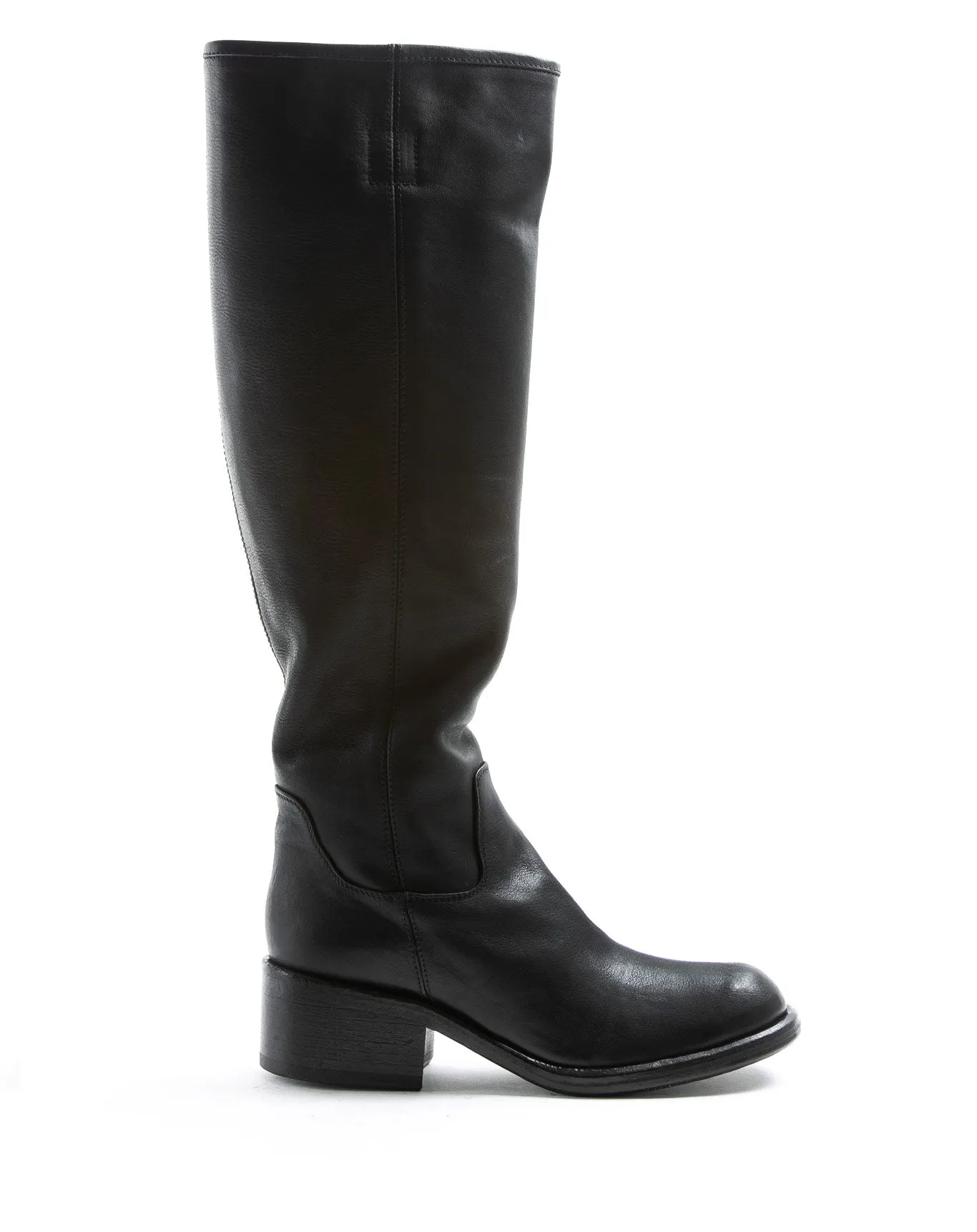 MINK Black Leather Tall Boots sold by Fiorentini + Baker